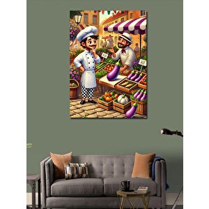 Kanvas Tablo Pazar Yerindeki Şefler 100x140 cm
