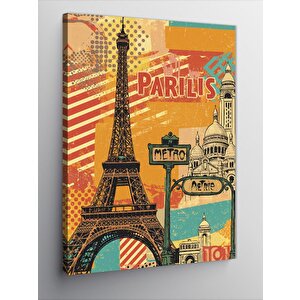 Kanvas Tablo Paris Ve Eyfel Posteri 100x140 cm