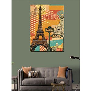 Kanvas Tablo Paris Ve Eyfel Posteri 100x140 cm