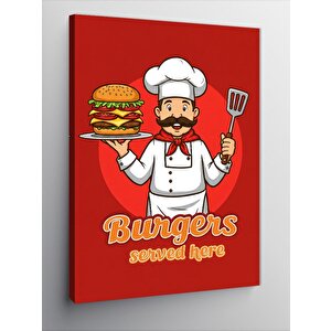 Kanvas Tablo Şef Ve Burger 50x70 cm