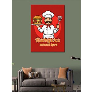 Kanvas Tablo Şef Ve Burger 50x70 cm