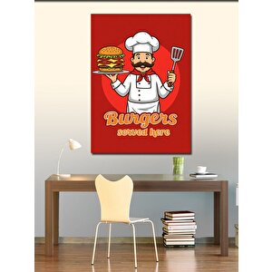 Kanvas Tablo Şef Ve Burger 100x140 cm