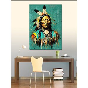 Kanvas Tablo Kızılderili Şef Portresi 100x140 cm