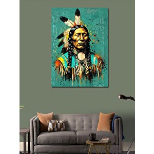 Kanvas Tablo Kızılderili Şef Portresi 100x140 cm