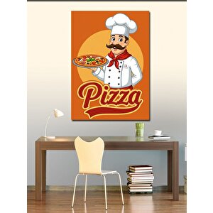 Kanvas Tablo Şef Ve Pizza Posteri 50x70 cm