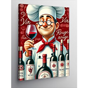 Kanvas Tablo Şarap Ve Şef Posteri 100x140 cm