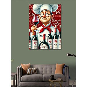 Kanvas Tablo Şarap Ve Şef Posteri 100x140 cm