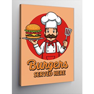 Kanvas Tablo Burger Şefi Posteri 70x100 cm