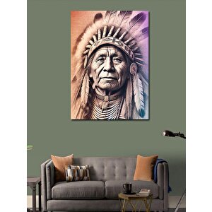 Kanvas Tablo Kızılderili Şef 100x140 cm