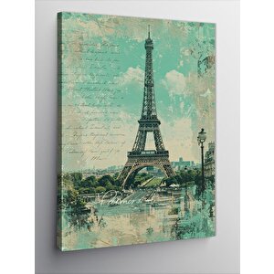 Kanvas Tablo Eyfel Kulesi Kartpostalı 100x140 cm