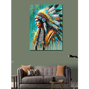 Kanvas Tablo Geleneksel Kızılderili Şefi 70x100 cm