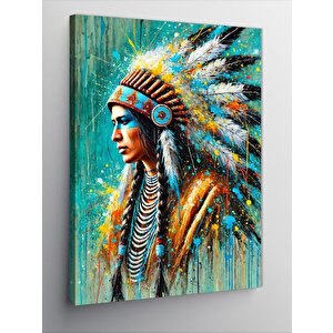 Kanvas Tablo Geleneksel Kızılderili Şefi 50x70 cm