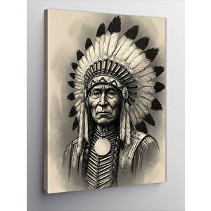 Kanvas Tablo Kızılderili Şef Portresi 100x140 cm