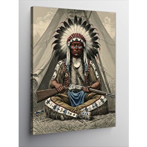Kanvas Tablo Kızılderili Şef Portresi 70x100 cm
