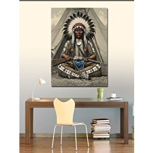 Kanvas Tablo Kızılderili Şef Portresi 70x100 cm