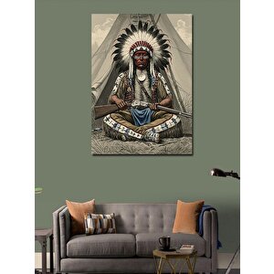 Kanvas Tablo Kızılderili Şef Portresi 100x140 cm