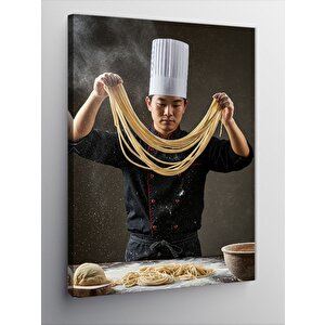 Kanvas Tablo Şef Makarna Hazırlarken 50x70 cm