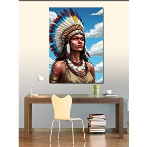 Kanvas Tablo Kızılderili Şef Portresi 70x100 cm