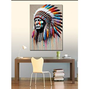 Kanvas Tablo Kızılderili Şef Portresi 100x140 cm