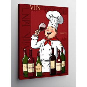Kanvas Tablo Şarap Ve Şef Posteri 70x100 cm