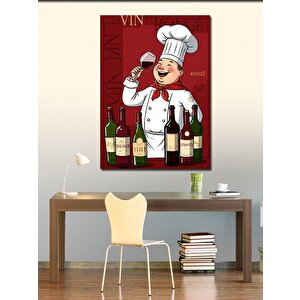 Kanvas Tablo Şarap Ve Şef Posteri 50x70 cm