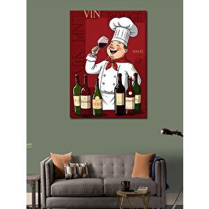Kanvas Tablo Şarap Ve Şef Posteri 50x70 cm
