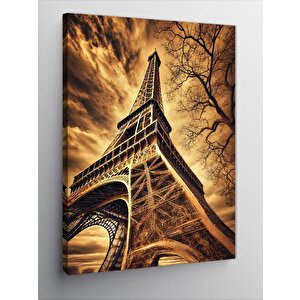 Kanvas Tablo Eyfel Kulesi Alt Açı Tasarımı 100x140 cm