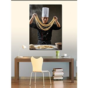 Kanvas Tablo Şef Makarna Hazırlarken 70x100 cm
