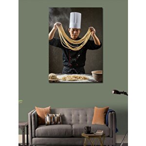 Kanvas Tablo Şef Makarna Hazırlarken 70x100 cm