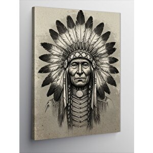 Kanvas Tablo Kızılderili Şefi Portresi 70x100 cm