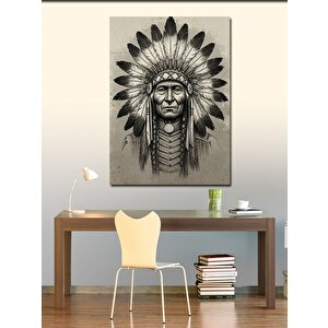 Kanvas Tablo Kızılderili Şefi Portresi 70x100 cm