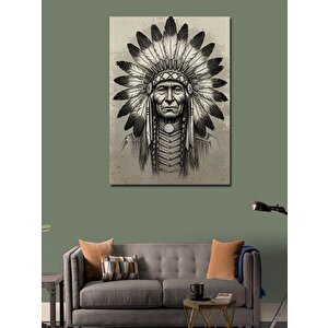 Kanvas Tablo Kızılderili Şefi Portresi 70x100 cm