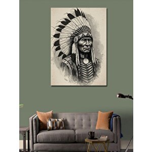 Kanvas Tablo Kızılderili Şefi Portresi 70x100 cm