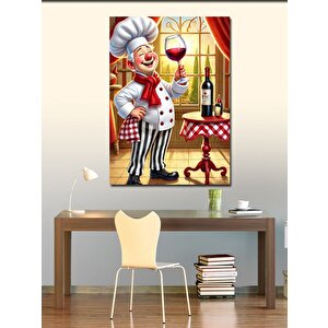 Kanvas Tablo Şarap Ve Balık Şef 50x70 cm