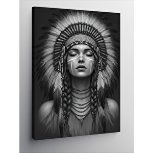 Kanvas Tablo Kızılderili Şef Kadın 100x140 cm