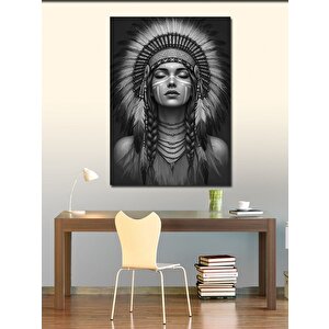 Kanvas Tablo Kızılderili Şef Kadın 100x140 cm