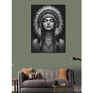 Kanvas Tablo Kızılderili Şef Kadın 100x140 cm