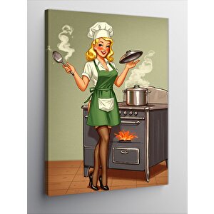 Kanvas Tablo Mutfağın Şefi Kadın 50x70 cm