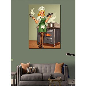 Kanvas Tablo Mutfağın Şefi Kadın 50x70 cm