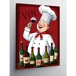 Kanvas Tablo Şarap Tadımı Yapan Şef 70x100 cm