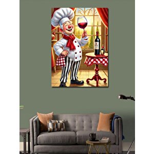 Kanvas Tablo Şarap Ve Balık Şef 70x100 cm