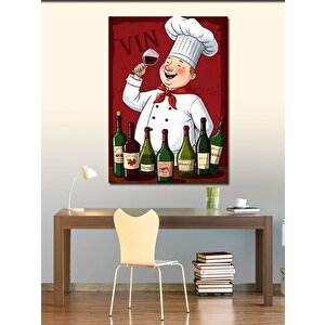 Kanvas Tablo Şarap Tadımı Yapan Şef 50x70 cm
