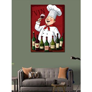 Kanvas Tablo Şarap Tadımı Yapan Şef 50x70 cm