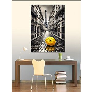 Kanvas Tablo Eyfel Kulesine Uzanan Yağmur Sokağı 70x100 cm