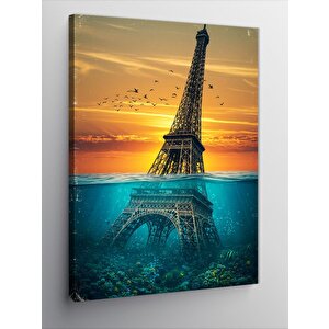 Kanvas Tablo Eyfel Kulesi Ve Günbatımı 50x70 cm