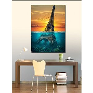 Kanvas Tablo Eyfel Kulesi Ve Günbatımı 50x70 cm