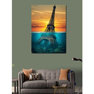 Kanvas Tablo Eyfel Kulesi Ve Günbatımı 50x70 cm