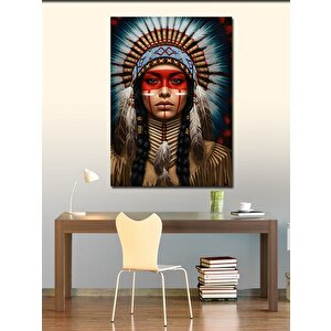 Kanvas Tablo Kızılderili Şefi Kadın 70x100 cm