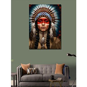 Kanvas Tablo Kızılderili Şefi Kadın 70x100 cm