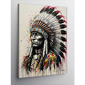 Kanvas Tablo Kızılderili Şef Portresi 100x140 cm